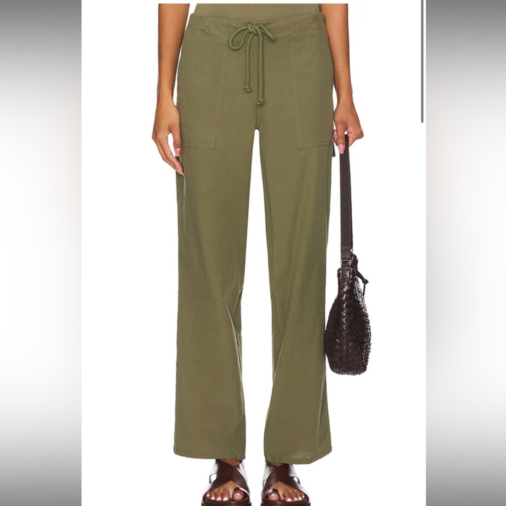 DONNI. Olive Wide Leg Pants